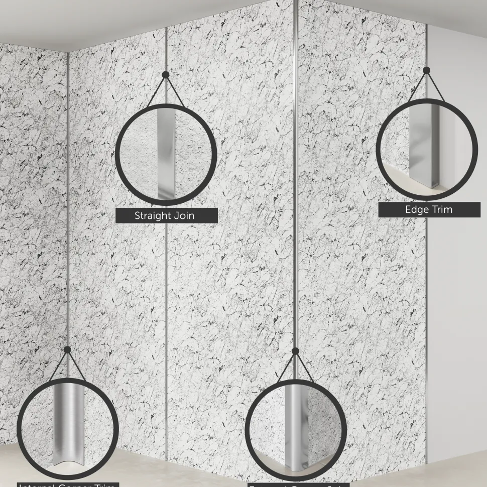 Drench Naturals Gloss White PVC Waterproof Bathroom Wall Panel - 1000 x 2400mm