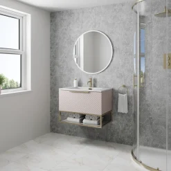 Drench Naturals Grey Concrete PVC Waterproof Bathroom Wall Panel - 1000 x 2400mm