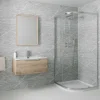 Drench Naturals Matt Grey Marble PVC Waterproof Bathroom Wall Panel - 1000 x 2400mm