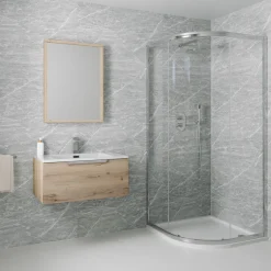 Drench Naturals Matt Grey Marble PVC Waterproof Bathroom Wall Panel - 1000 x 2400mm