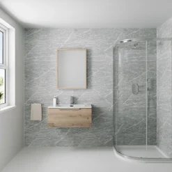 Drench Naturals Matt Grey Marble PVC Waterproof Bathroom Wall Panel - 1000 x 2400mm