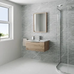 Drench Naturals Matt Grey Marble PVC Waterproof Bathroom Wall Panel - 1000 x 2400mm