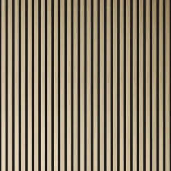 Drench Naturals Oak & Black Slatted Wood Waterproof Bathroom Wall Panel - 3 pack