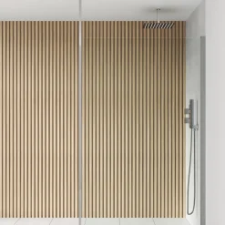 Drench Naturals Oak Slatted Wood Waterproof Bathroom Wall Panel - 3 pack