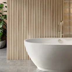 Drench Naturals Oak Slatted Wood Waterproof Bathroom Wall Panel - 3 pack