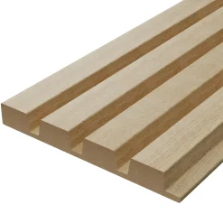 Drench Naturals Oak Slatted Wood Waterproof Bathroom Wall Panel - 3 pack