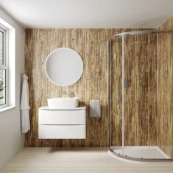 Drench Naturals Rustic Oak PVC Waterproof Bathroom Wall Panel - 1000 x 2400mm