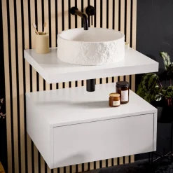 Drench Naturals Stone Texture Round Countertop Basin with Waste