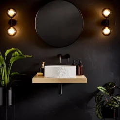 Drench Naturals Stone Texture Round Countertop Basin with Waste