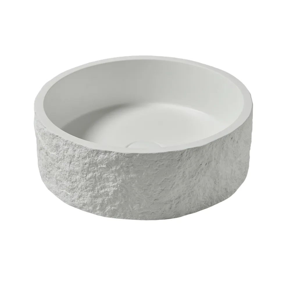 Drench Naturals Stone Texture Round Countertop Basin with Waste