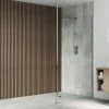 Drench Naturals Walnut & Black Slatted Wood Waterproof Bathroom Wall Panel - 3 pack