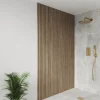 Drench Naturals Walnut Slatted Wood Waterproof Bathroom Wall Panel - 3 pack