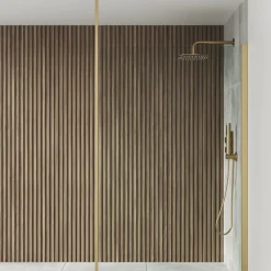 Drench Naturals Walnut Slatted Wood Waterproof Bathroom Wall Panel - 3 pack