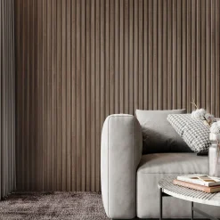 Drench Naturals Walnut Slatted Wood Waterproof Bathroom Wall Panel - 3 pack
