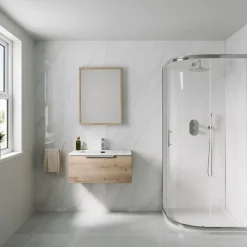 Drench Naturals White Marble PVC Waterproof Bathroom Wall Panel - 1000 x 2400mm