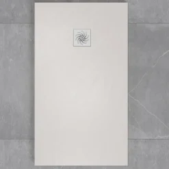 Drench Naturals White Thin Slate-Effect Rectangular Shower Tray - 11 Sizes
