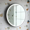 Drench Noir LED Illuminated Round Black Framed Mirror with Demister Pad & Colour Change LEDs - 600mm