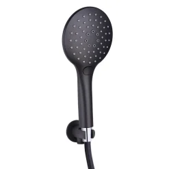 Drench Noir Matt Black Round Concealed Shower System with Fixed Head & Wall Mounted Shower Handset