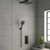 Drench Noir Matt Black Square Concealed Shower System with Fixed Head & Wall Mounted Shower Handset