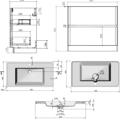 Drench Origin 900mm Floorstanding Vanity Unit & Basin