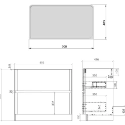 Drench Origin 900mm Floorstanding Vanity Unit & Countertop