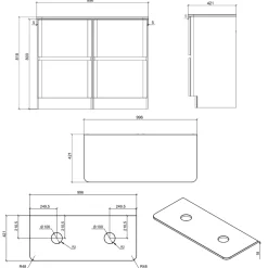 Drench Origin 1000mm Floorstanding Vanity Unit & Countertop