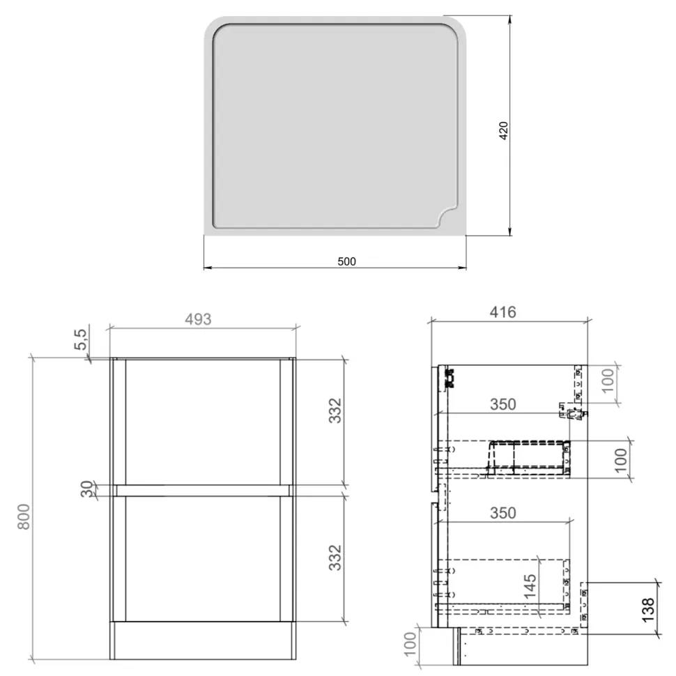 Drench Origin 500mm Floorstanding Vanity Unit & Countertop