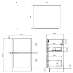 Drench Origin 500mm Floorstanding Vanity Unit & Countertop