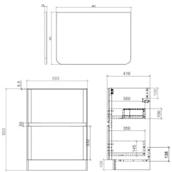 Drench Origin 600mm Floorstanding Vanity Unit & Countertop