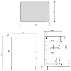 Drench Origin 600mm Floorstanding Vanity Unit & Countertop
