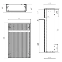 Drench Origin 500mm Fluted Back To Wall WC Unit