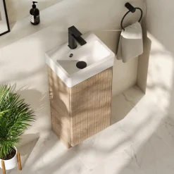 Drench Origin 340mm Fluted Cloakroom Floorstanding Vanity Unit & Basin