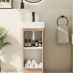 Drench Origin 340mm Fluted Cloakroom Floorstanding Vanity Unit & Basin