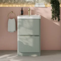 Drench Origin 500mm Fluted Floorstanding Vanity Unit & Basin
