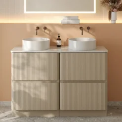 Drench Origin 1200mm Fluted Floorstanding Vanity Unit & Countertop