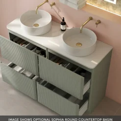Drench Origin 1200mm Fluted Floorstanding Vanity Unit & Countertop