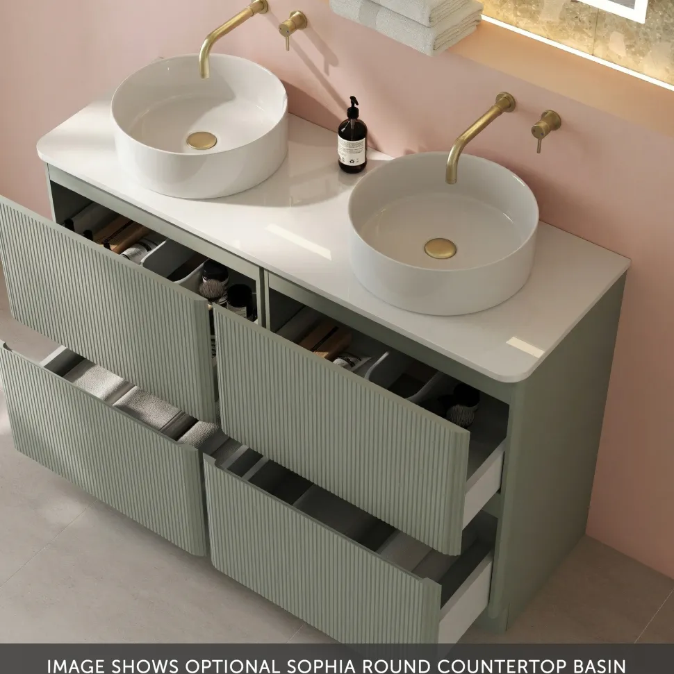 Drench Origin 1200mm Fluted Floorstanding Vanity Unit & Countertop