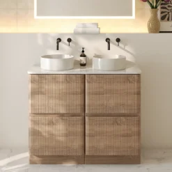 Drench Origin 1000mm Fluted Floorstanding Vanity Unit & Countertop