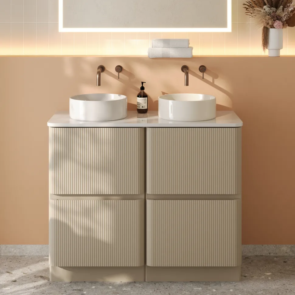 Drench Origin 1000mm Fluted Floorstanding Vanity Unit & Countertop