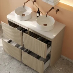 Drench Origin 1000mm Fluted Floorstanding Vanity Unit & Countertop