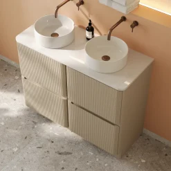 Drench Origin 1000mm Fluted Floorstanding Vanity Unit & Countertop