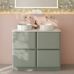 Drench Origin 1000mm Fluted Floorstanding Vanity Unit & Countertop