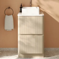 Drench Origin 500mm Fluted Floorstanding Vanity Unit & Countertop