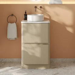 Drench Origin 500mm Fluted Floorstanding Vanity Unit & Countertop