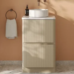 Drench Origin 500mm Fluted Floorstanding Vanity Unit & Countertop