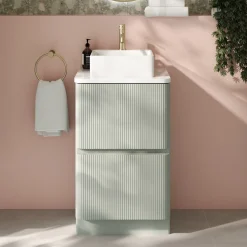 Drench Origin 500mm Fluted Floorstanding Vanity Unit & Countertop