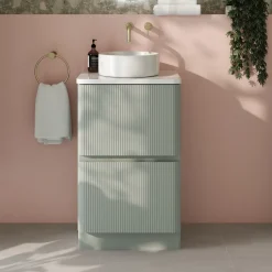 Drench Origin 500mm Fluted Floorstanding Vanity Unit & Countertop