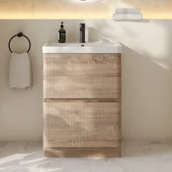 Drench Origin 600mm Fluted Floorstanding Vanity Unit & Basin