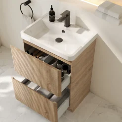 Drench Origin 600mm Fluted Floorstanding Vanity Unit & Basin