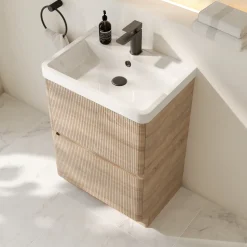 Drench Origin 600mm Fluted Floorstanding Vanity Unit & Basin